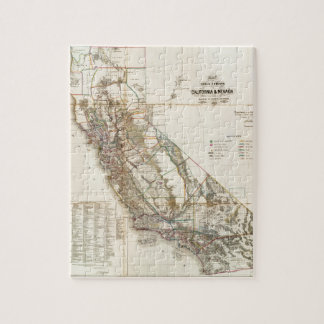 Puzzle Carte historique de la Californie vintage Nevada U