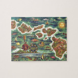 Puzzle Carte historique des anciennes îles Hawaiiennes