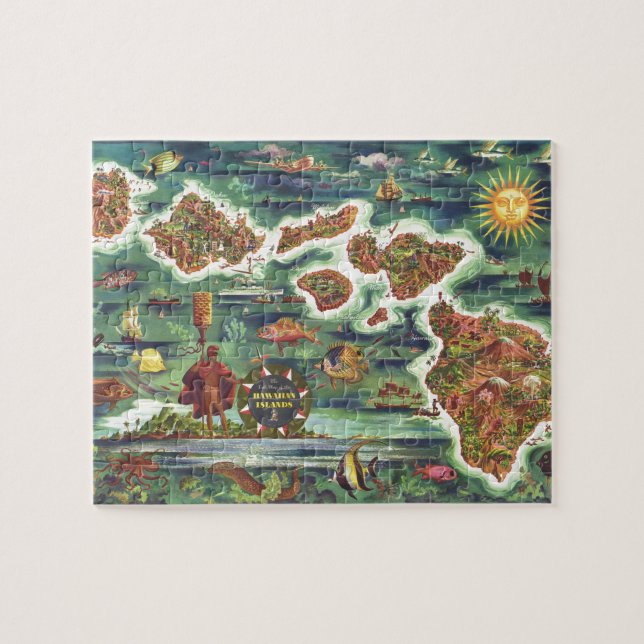 Puzzle Carte historique des anciennes îles Hawaiiennes (Horizontal)