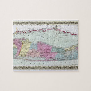 Puzzle Carte historique des voyageurs de Long Island 1855