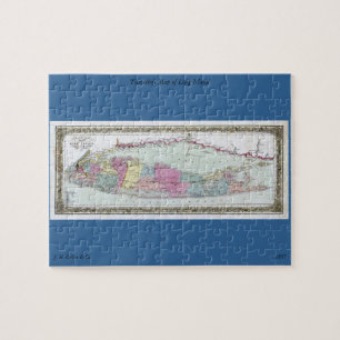 Puzzle Carte historique des voyageurs de Long Island 1855