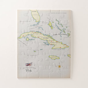 Puzzle Carte illustrée de Cuba