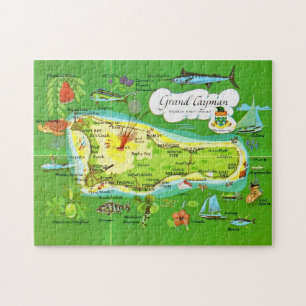 Puzzle Carte illustrée de Grand Cayman 11x14