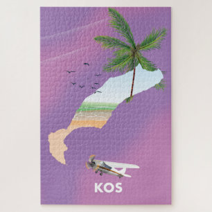 Puzzle Carte illustrée de Kos Grèce.