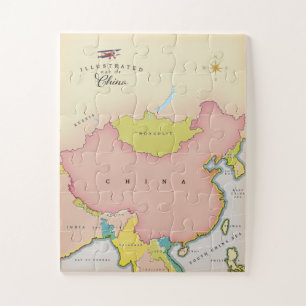Puzzle Carte illustrée de la Chine