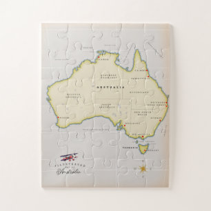Puzzle Carte illustrée de l'Australie