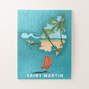 Puzzle Carte illustrée de Saint-Martin.