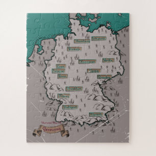 Puzzle Carte illustrée vintage d'Allemagne