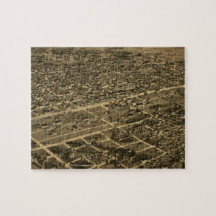 Puzzle Carte imagée vintage de Birmingham (1885)