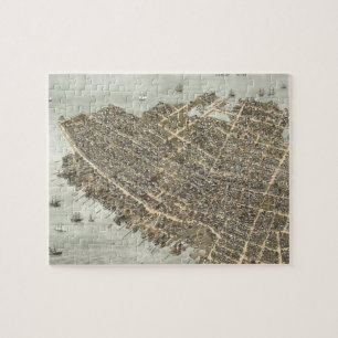 Puzzle Carte imagée vintage de Charleston (1872)