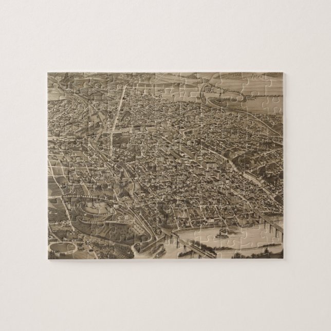 Puzzle Carte imagée vintage de Knoxville (1886) (Horizontal)