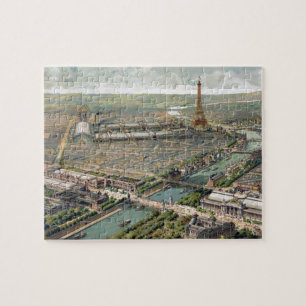 Puzzle Carte imagée vintage de Paris (1900)