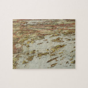 Puzzle Carte imagée vintage de Portland Maine (1906)