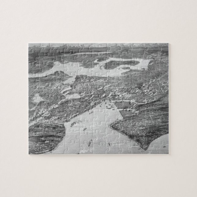 Puzzle Carte imagée vintage de Seattle (1908) (Horizontal)