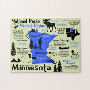Puzzle Carte Infographique des parcs nationaux du Minneso