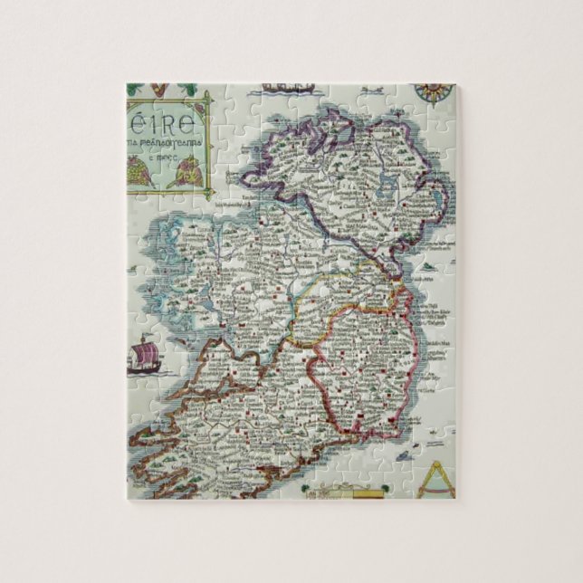Puzzle Carte Irlande - Carte historique irlandaise Eire E (Vertical)