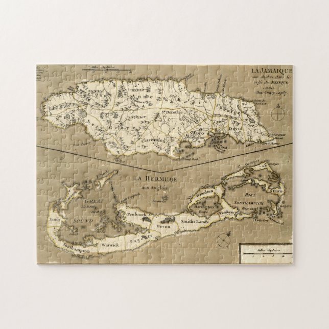 Puzzle CARTE : La JAMAÏQUE, 1767 (Horizontal)