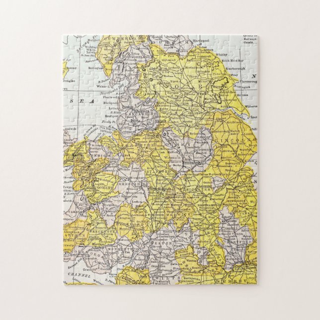 PUZZLE CARTE : L'ANGLETERRE ET LE PAYS DE GALLES (Vertical)