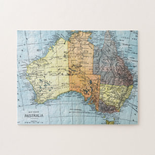 Puzzle CARTE : L'AUSTRALIE, c1890