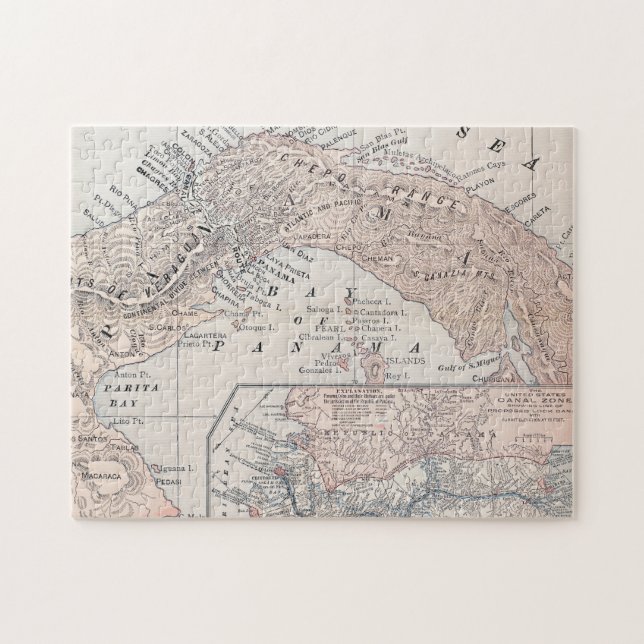 Puzzle CARTE : Le PANAMA, 1907 (Horizontal)