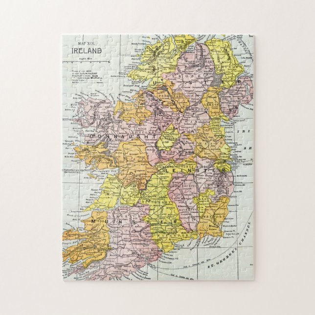 Puzzle CARTE : L'IRLANDE, c1890 (Vertical)