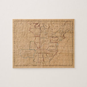 Puzzle Carte manuscrite vintage des États-Unis (1820)