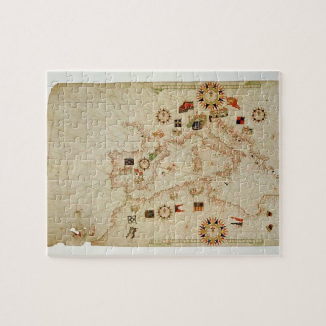 Puzzle Carte marine miniature de la Méditerranée centrale (Horizontal)