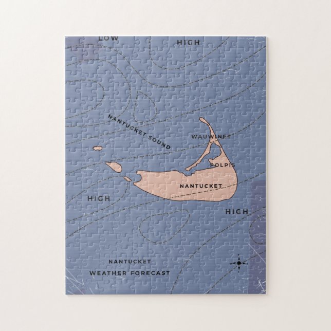 Puzzle Carte météo de Nantucket États-Unis (Vertical)
