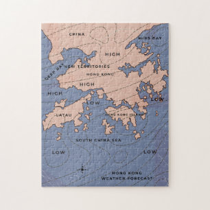 Puzzle Carte météo Vintage de Hong Kong