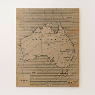 Puzzle Carte météo vintage de l'Australie