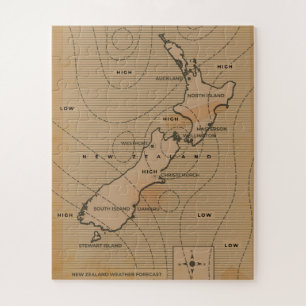 Puzzle Carte météo vintage de Nouvelle-Zélande