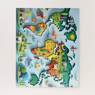 Puzzle Carte mondiale pour les enfants Puzle