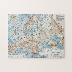 Puzzle Carte physique de l'Europe (1916)