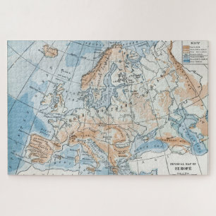 Puzzle Carte physique de l'Europe (1916)