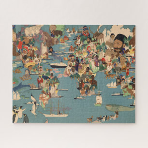 Puzzle Carte pictoriale du monde