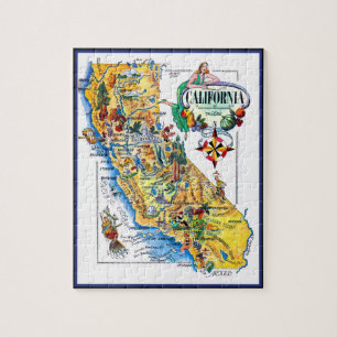 Puzzle Carte Picturale de Californie