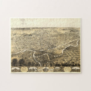 Puzzle Carte picturale Vintage de Fort Wayne Indiana (186