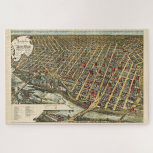 Puzzle Carte picturale Vintage de Minneapolis MN (1891)