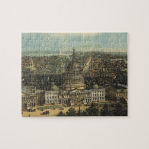 Puzzle Carte picturale Vintage de Washington D.C. (1871)