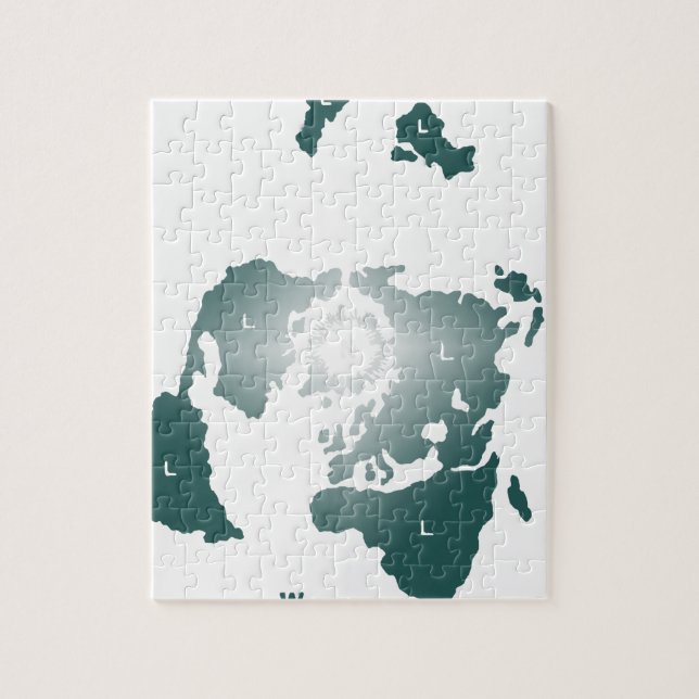 Puzzle Carte plate de la terre, carte équidistante (Vertical)