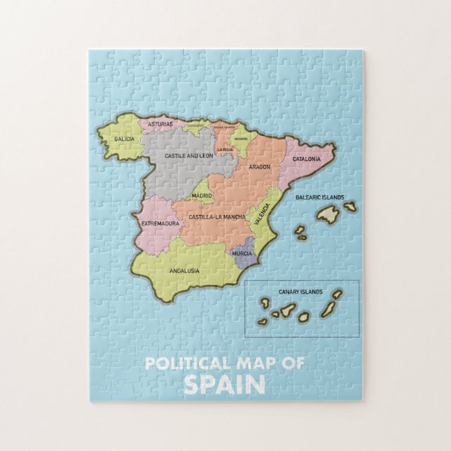 Puzzle Carte politique de l'Espagne. (Vertical)