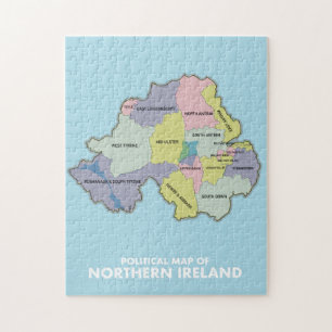 Puzzle Carte Politique De L'Irlande Du Nord.