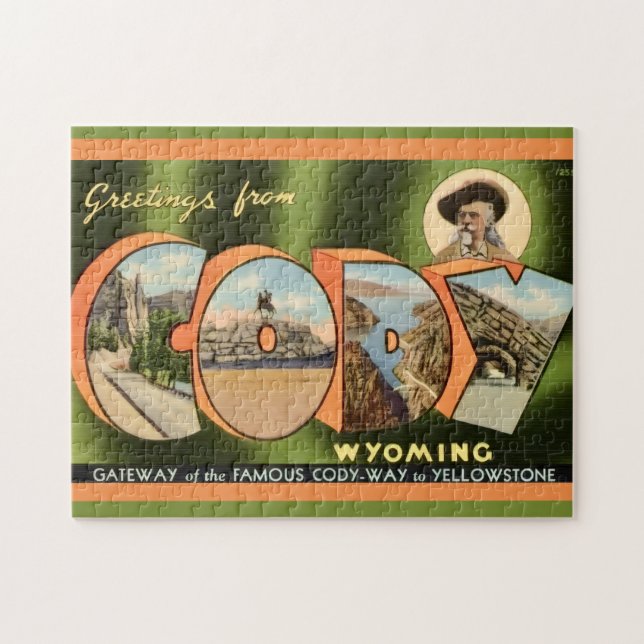 Puzzle Carte postale 11x14 de Cody Wyoming (Horizontal)
