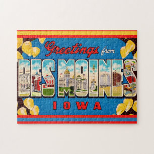 Puzzle Carte postale 11x14 de Des Moines Iowa
