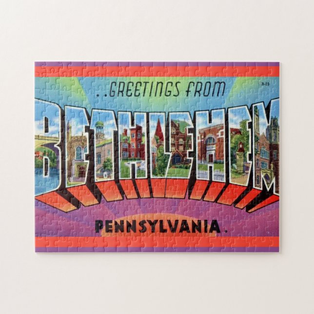 Puzzle Carte postale de Bethlehem PA (Horizontal)