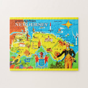Puzzle Carte postale de la Nouvelle-Jersey 11x14