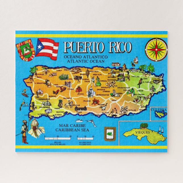Puzzle Carte postale de Porto Rico 16x20  (Horizontal)