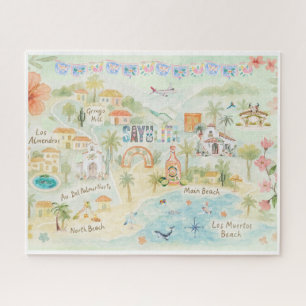 Puzzle Carte postale de voyage à l'aquarelle Sayulita M