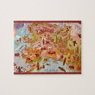 Puzzle Carte postale illustrée d'Alaska 8x10