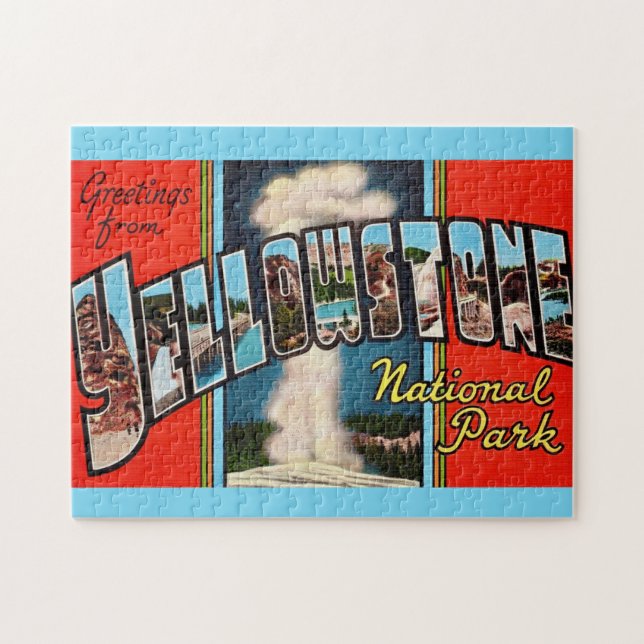 Puzzle Carte postale rétro 11x14 du parc Yellowstone (Horizontal)